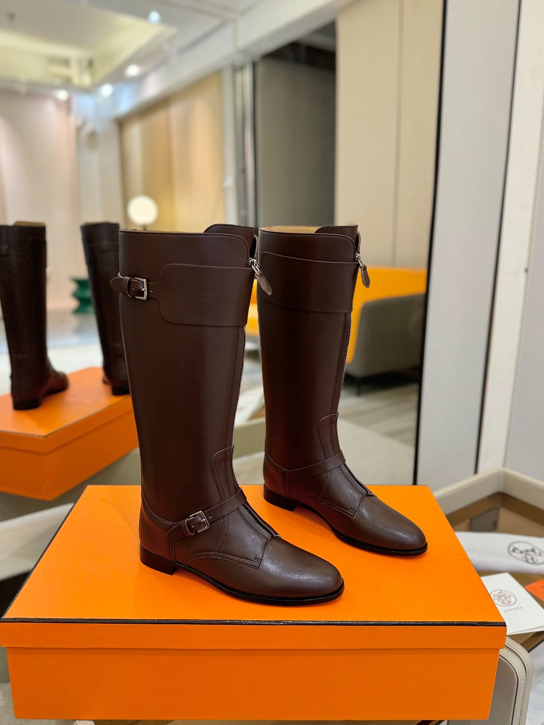Hermes 🐴 高级 辣妹 爱马仕 justine 小牛皮 圆头套筒 骑士筒靴顶级牛品匠心好货!!经典