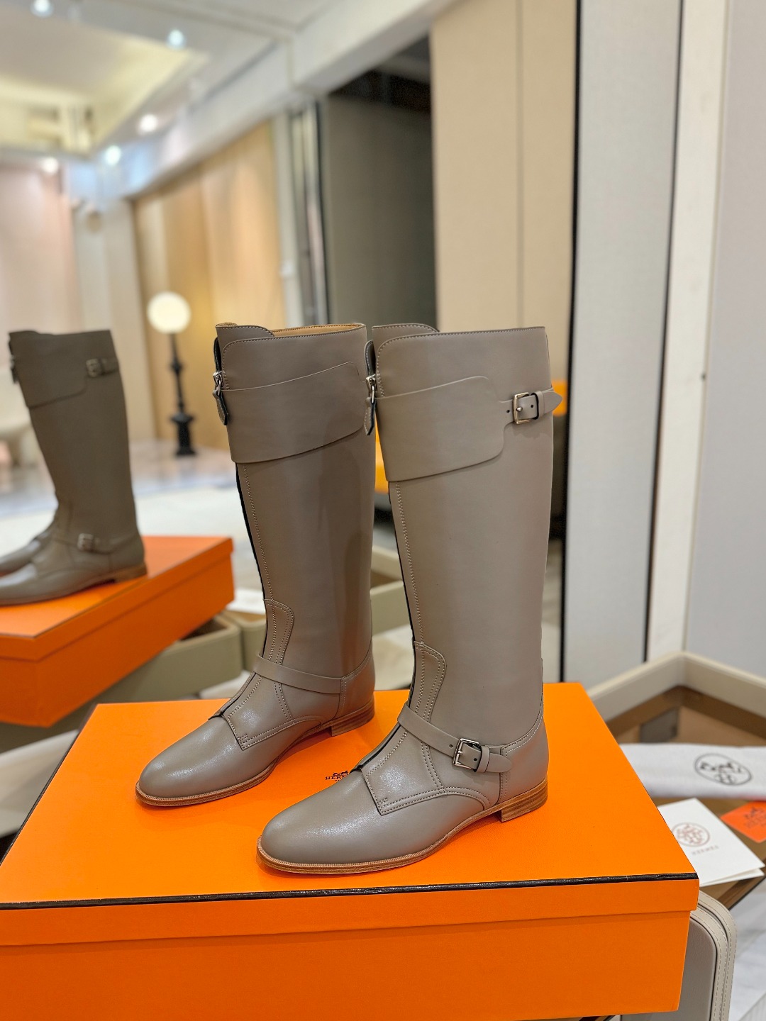 Hermes 🐴 高级 辣妹 爱马仕 justine 小牛皮 圆头套筒 骑士筒靴顶级牛品匠心好货!!经典