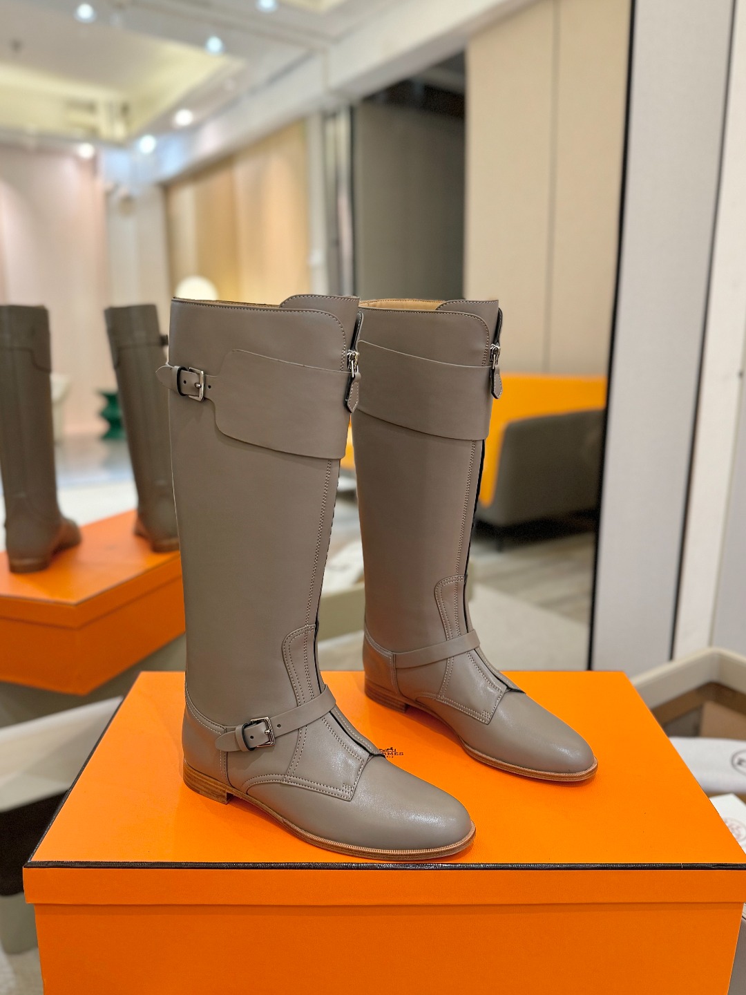 Hermes 🐴 高级 辣妹 爱马仕 justine 小牛皮 圆头套筒 骑士筒靴顶级牛品匠心好货!!经典