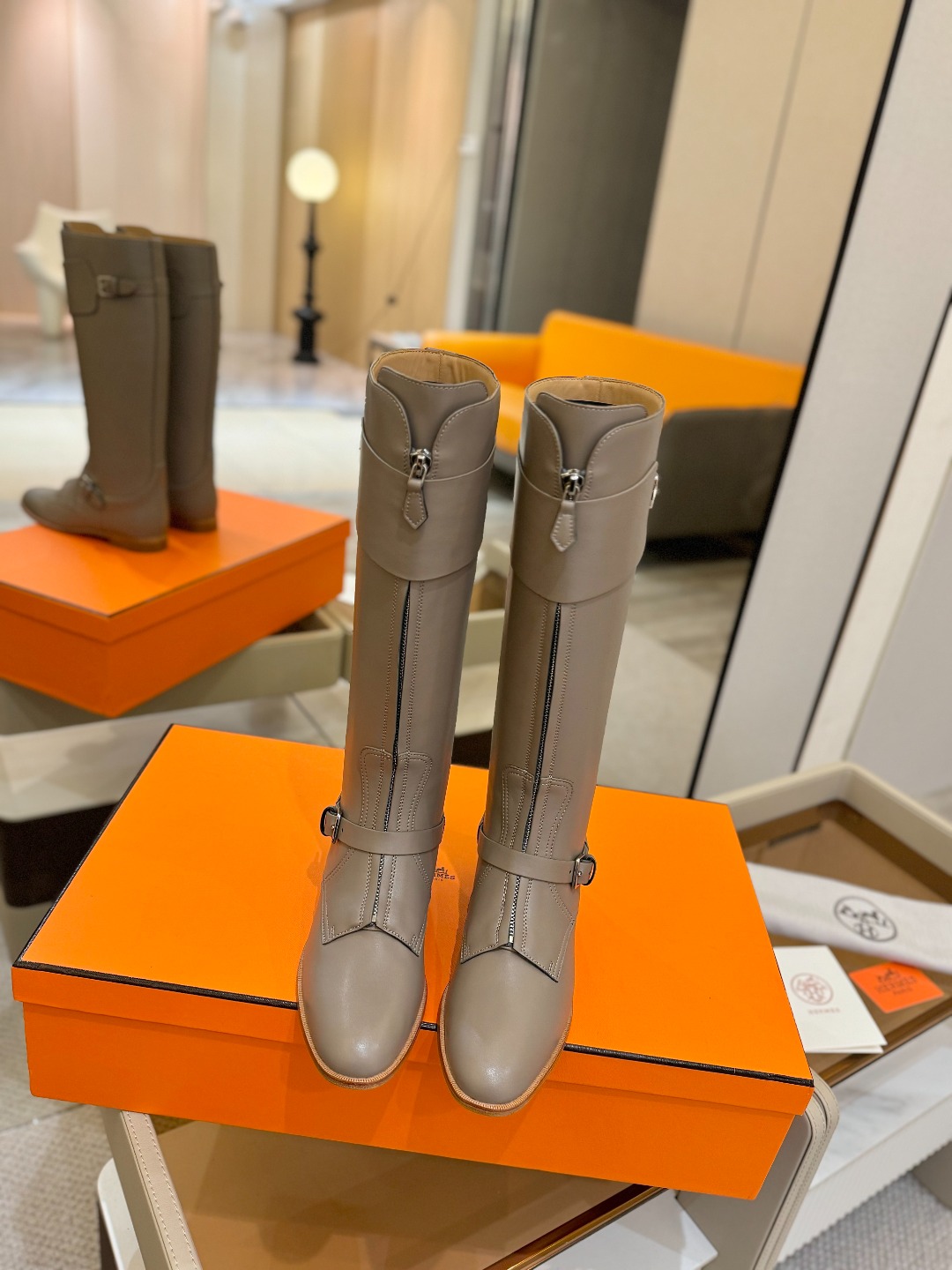 Hermes 🐴 高级 辣妹 爱马仕 justine 小牛皮 圆头套筒 骑士筒靴顶级牛品匠心好货!!经典