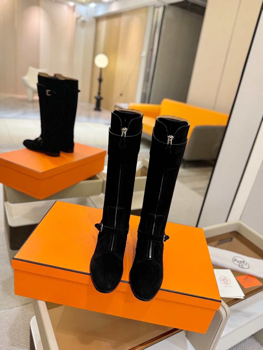Hermes 🐴 高级 辣妹 爱马仕 justine 小牛皮 圆头套筒 骑士筒靴顶级牛品匠心好货!!经典
