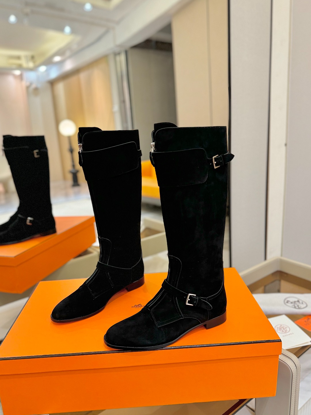 Hermes 🐴 高级 辣妹 爱马仕 justine 小牛皮 圆头套筒 骑士筒靴顶级牛品匠心好货!!经典