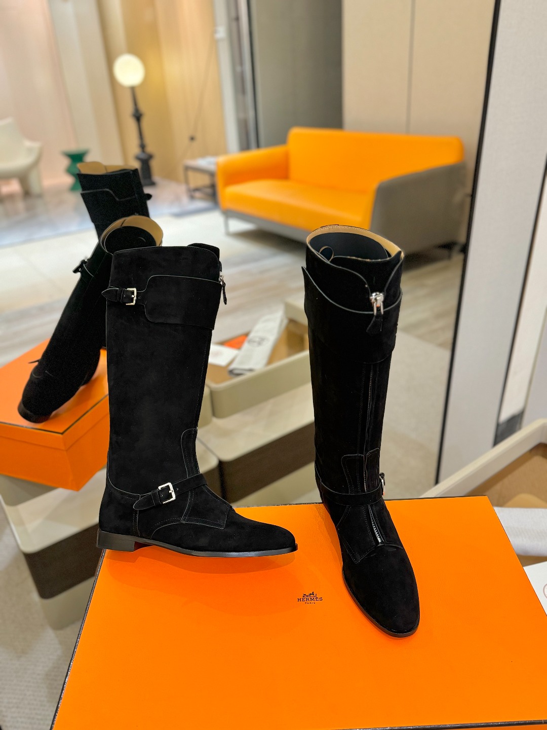 Hermes 🐴 高级 辣妹 爱马仕 justine 小牛皮 圆头套筒 骑士筒靴顶级牛品匠心好货!!经典