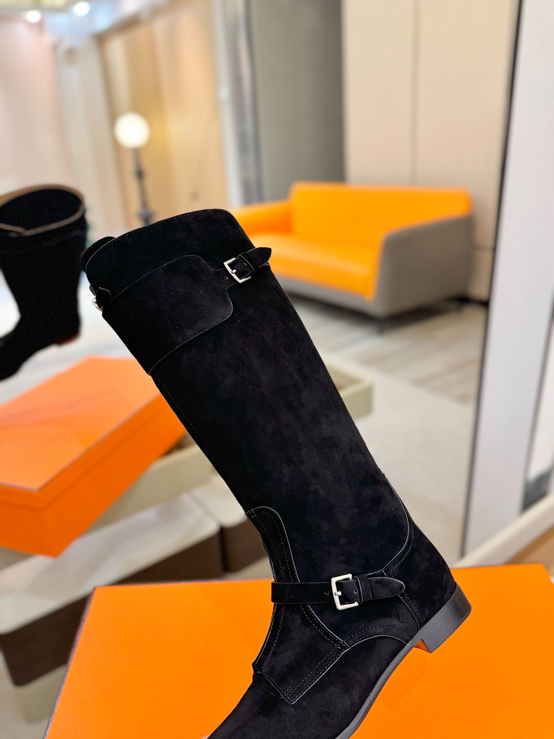 Hermes 🐴 高级 辣妹 爱马仕 justine 小牛皮 圆头套筒 骑士筒靴顶级牛品匠心好货!!经典