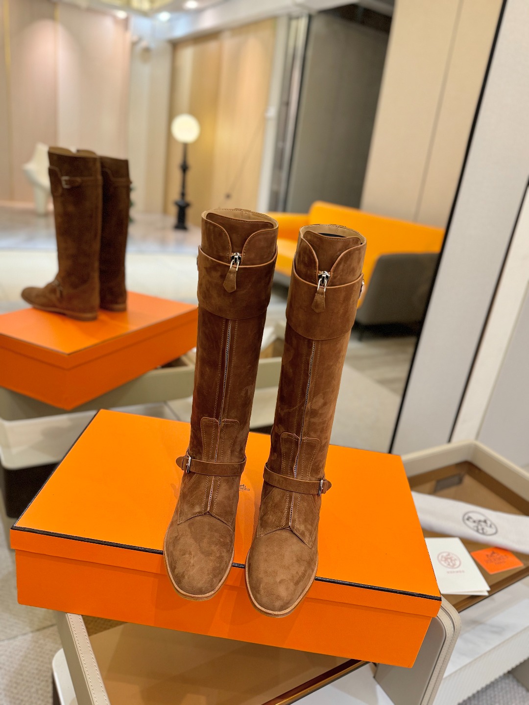 Hermes 🐴 高级 辣妹 爱马仕 justine 小牛皮 圆头套筒 骑士筒靴顶级牛品匠心好货!!经典