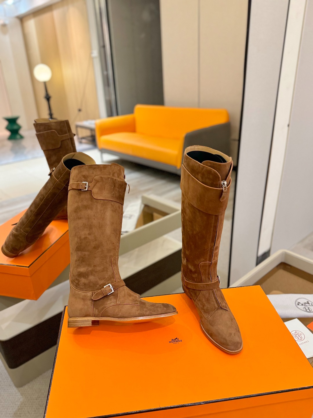 Hermes 🐴 高级 辣妹 爱马仕 justine 小牛皮 圆头套筒 骑士筒靴顶级牛品匠心好货!!经典