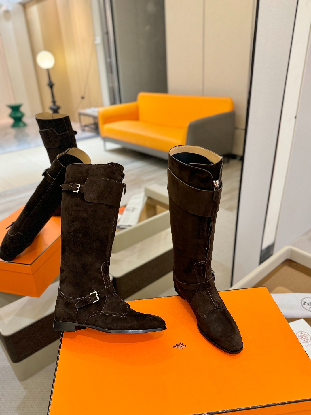 Hermes 🐴 高级 辣妹 爱马仕 justine 小牛皮 圆头套筒 骑士筒靴顶级牛品匠心好货!!经典