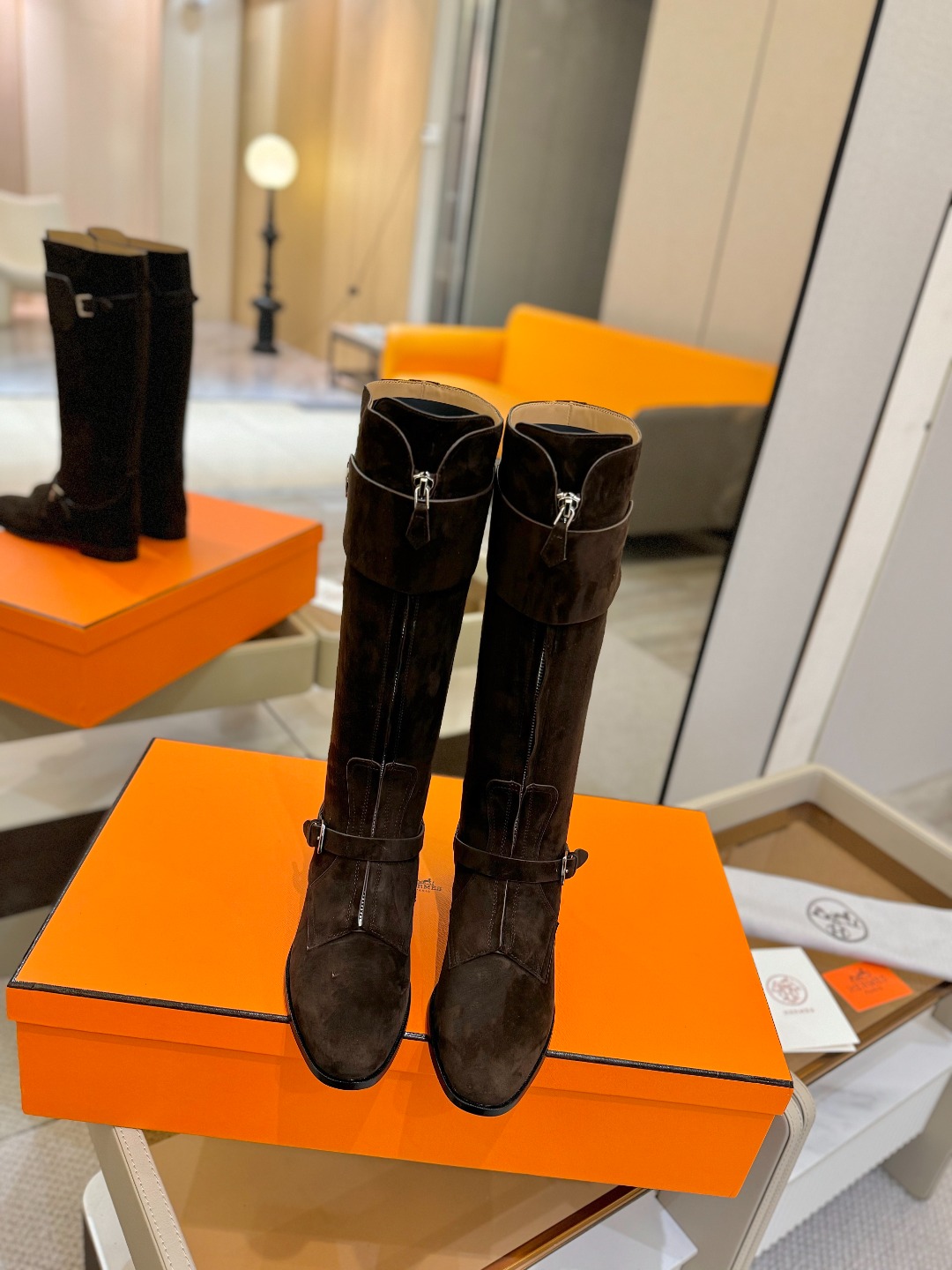 Hermes 🐴 高级 辣妹 爱马仕 justine 小牛皮 圆头套筒 骑士筒靴顶级牛品匠心好货!!经典