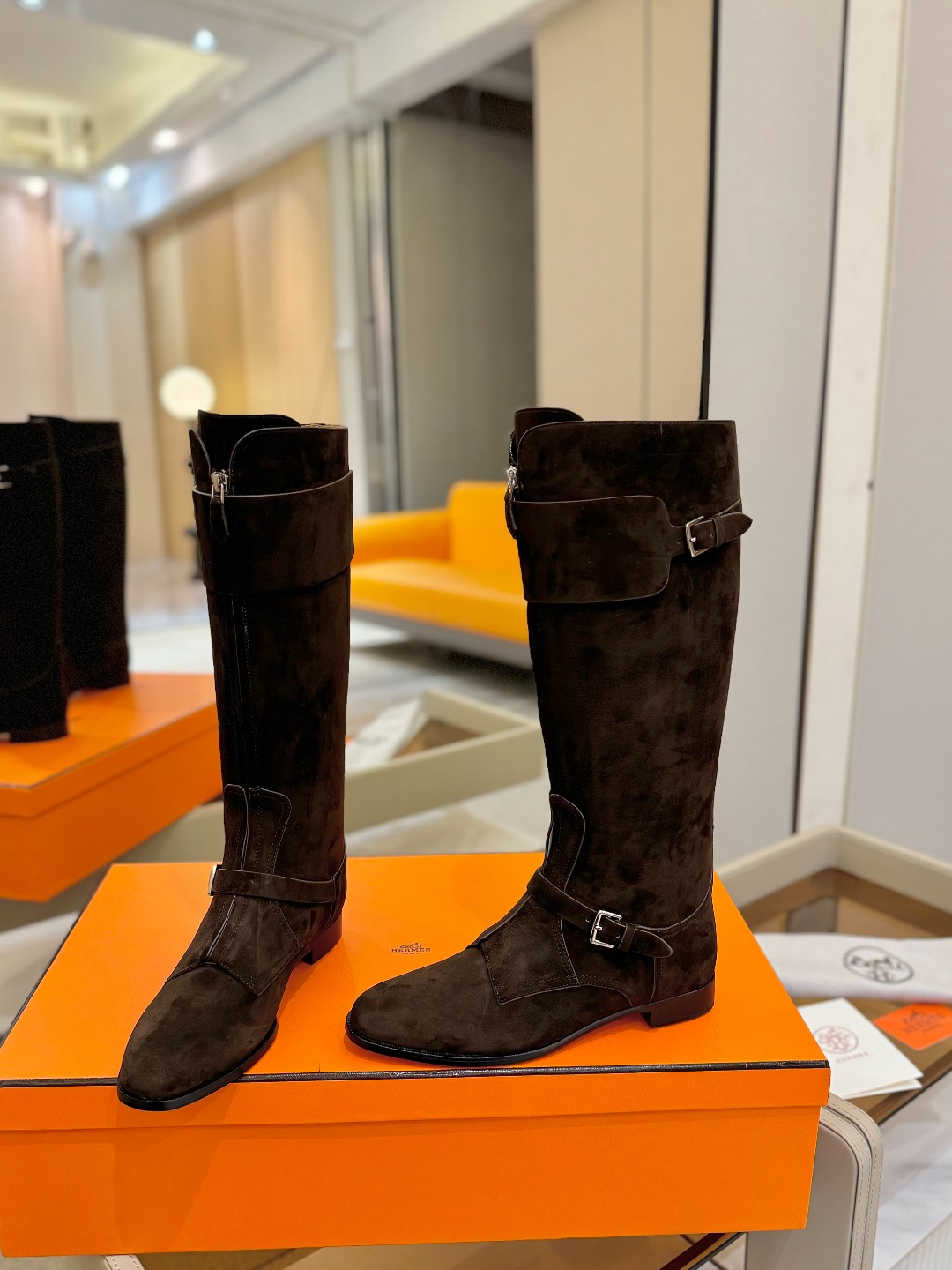 Hermes 🐴 高级 辣妹 爱马仕 justine 小牛皮 圆头套筒 骑士筒靴顶级牛品匠心好货!!经典