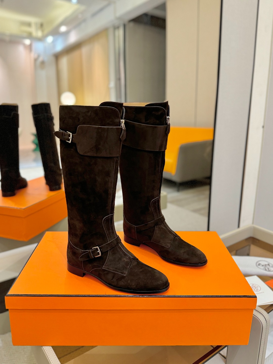 Hermes 🐴 高级 辣妹 爱马仕 justine 小牛皮 圆头套筒 骑士筒靴顶级牛品匠心好货!!经典