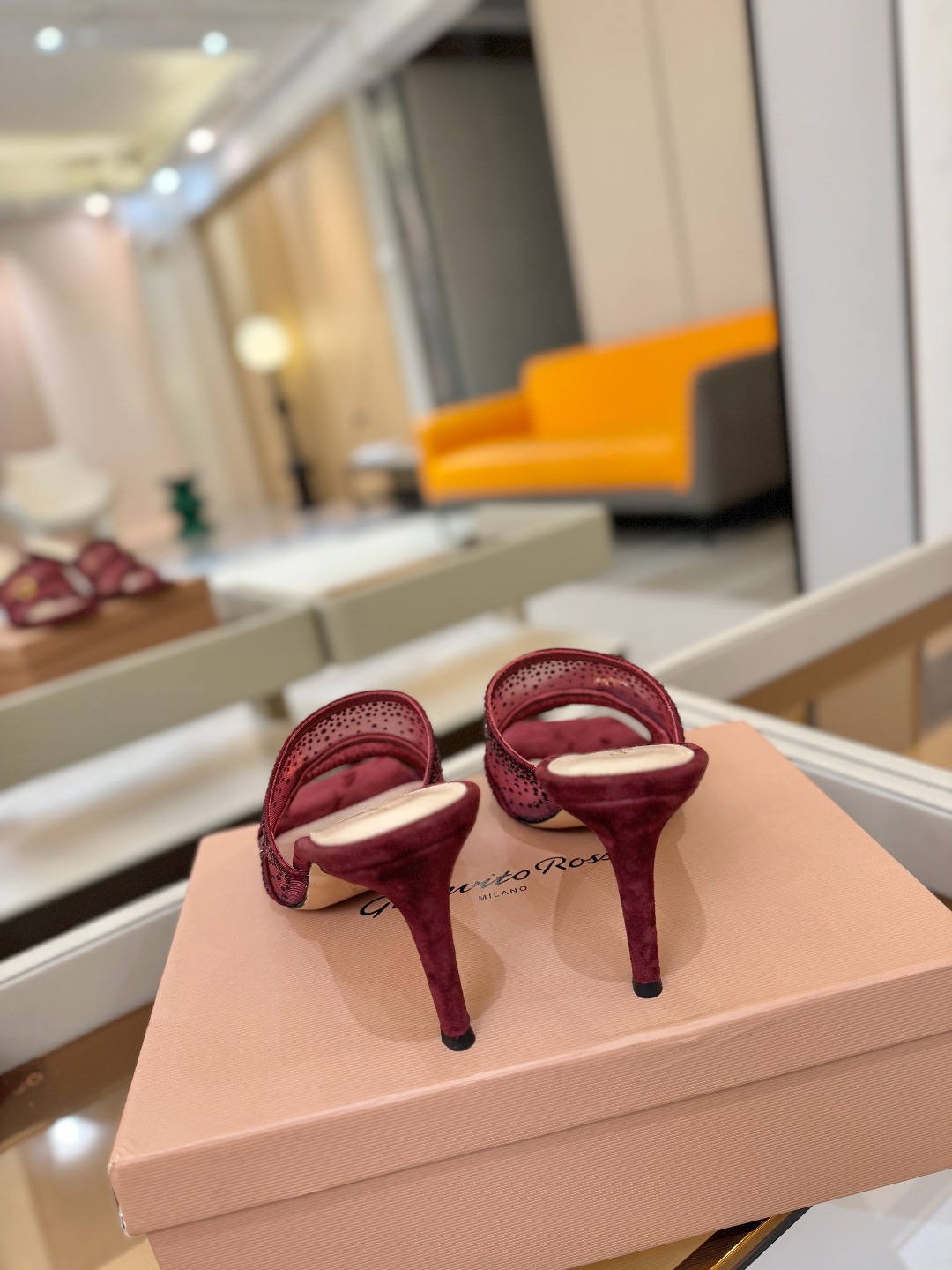 Gianvito rossi 👠拖鞋顶级版本!代购品质!👡施华洛奇水钻方头高跟拖鞋,宛如从童话中走来的仙
