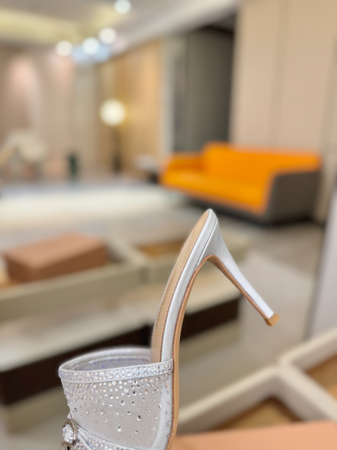 Gianvito rossi 👠拖鞋顶级版本!代购品质!👡施华洛奇水钻方头高跟拖鞋,宛如从童话中走来的仙