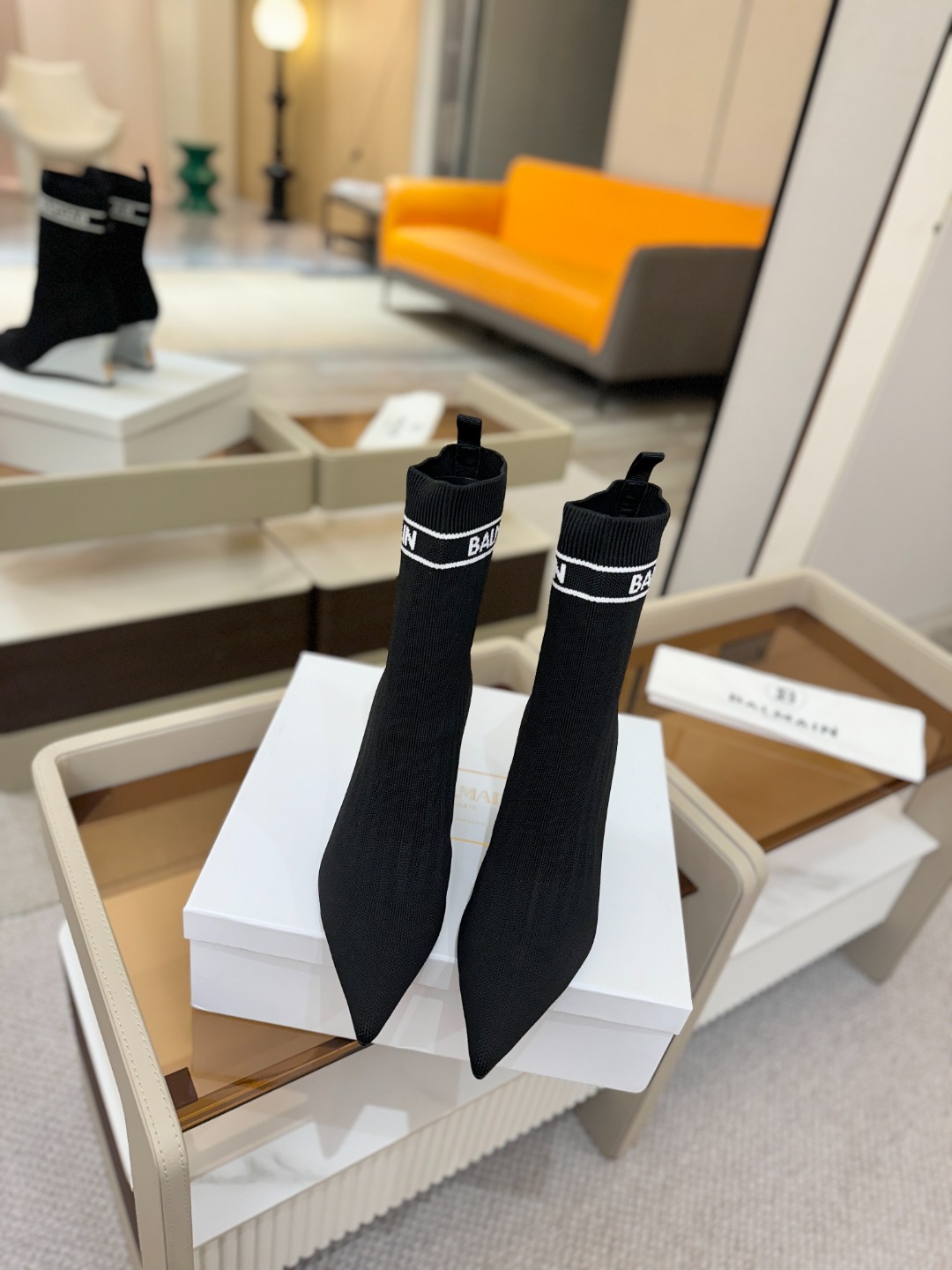 Balmain巴尔曼2025秋冬新款针织过膝弹力靴！海外订购原版1:1完美复刻！📛鞋面：原版定制飞织鞋面