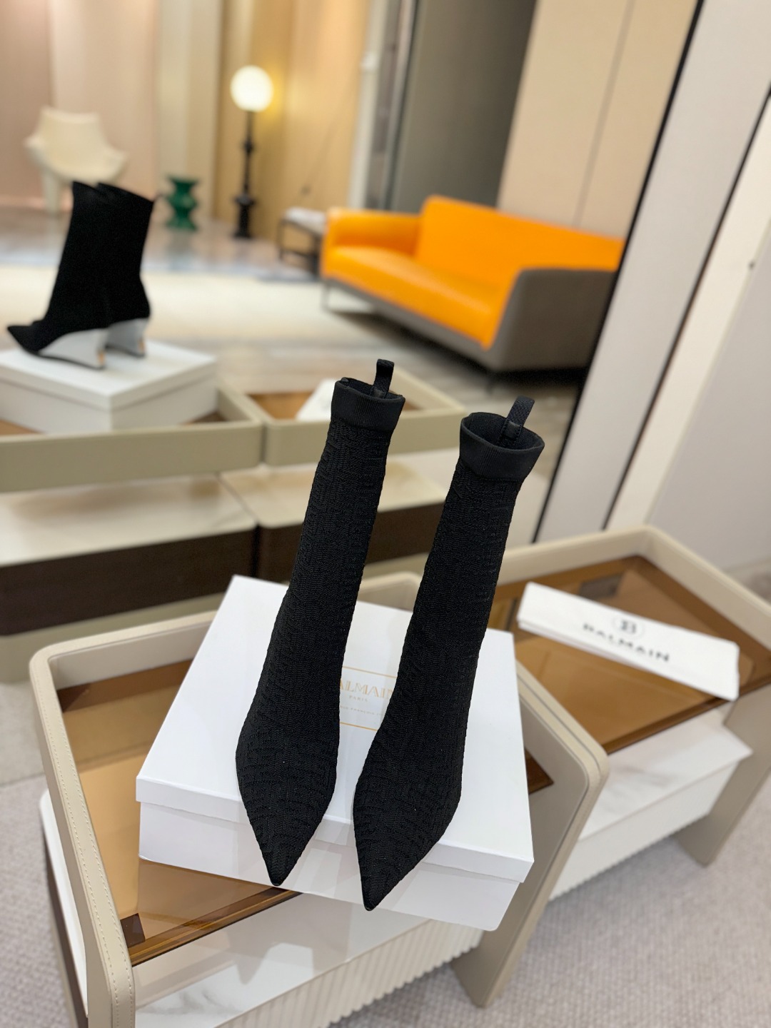 Balmain巴尔曼2025秋冬新款针织过膝弹力靴！海外订购原版1:1完美复刻！📛鞋面：原版定制飞织鞋面