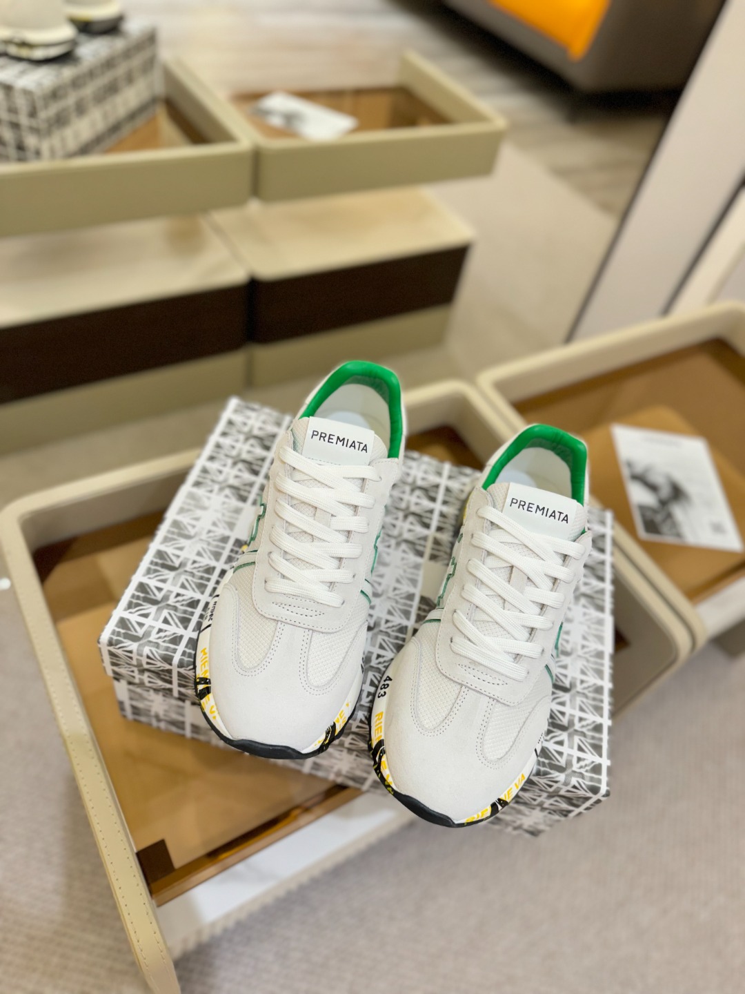 普瑞米亚达 Premiata Lander Trainers 兰诺系列米字低帮复古百搭 休闲训练运动鞋p