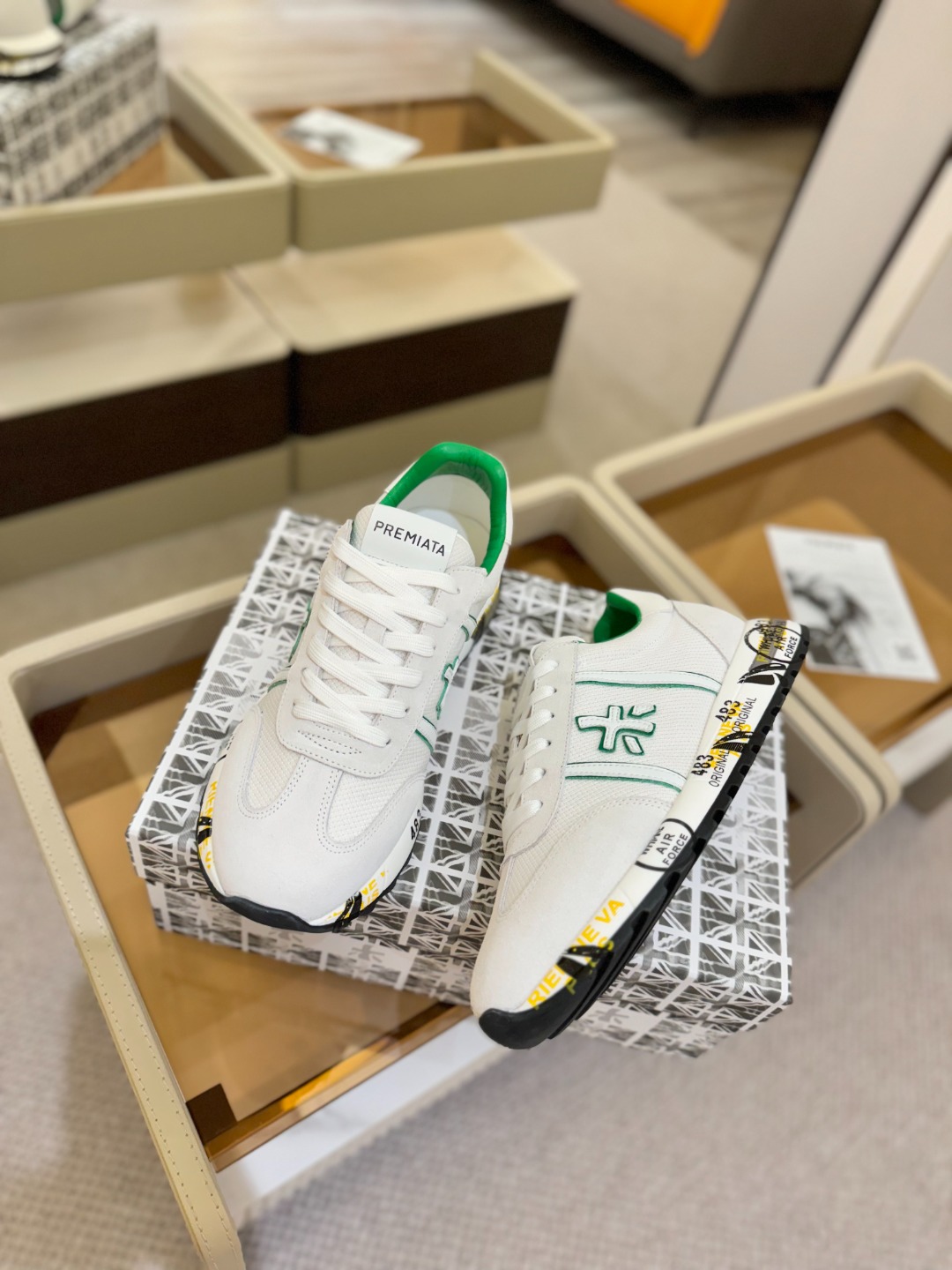 普瑞米亚达 Premiata Lander Trainers 兰诺系列米字低帮复古百搭 休闲训练运动鞋p