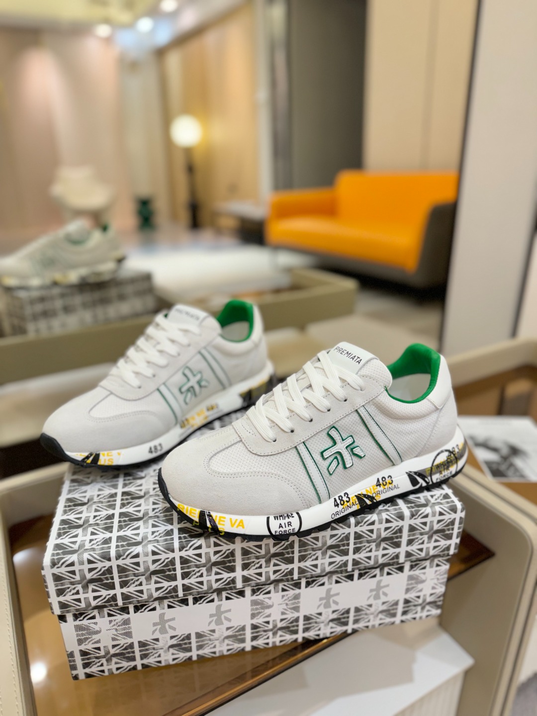 普瑞米亚达 Premiata Lander Trainers 兰诺系列米字低帮复古百搭 休闲训练运动鞋p