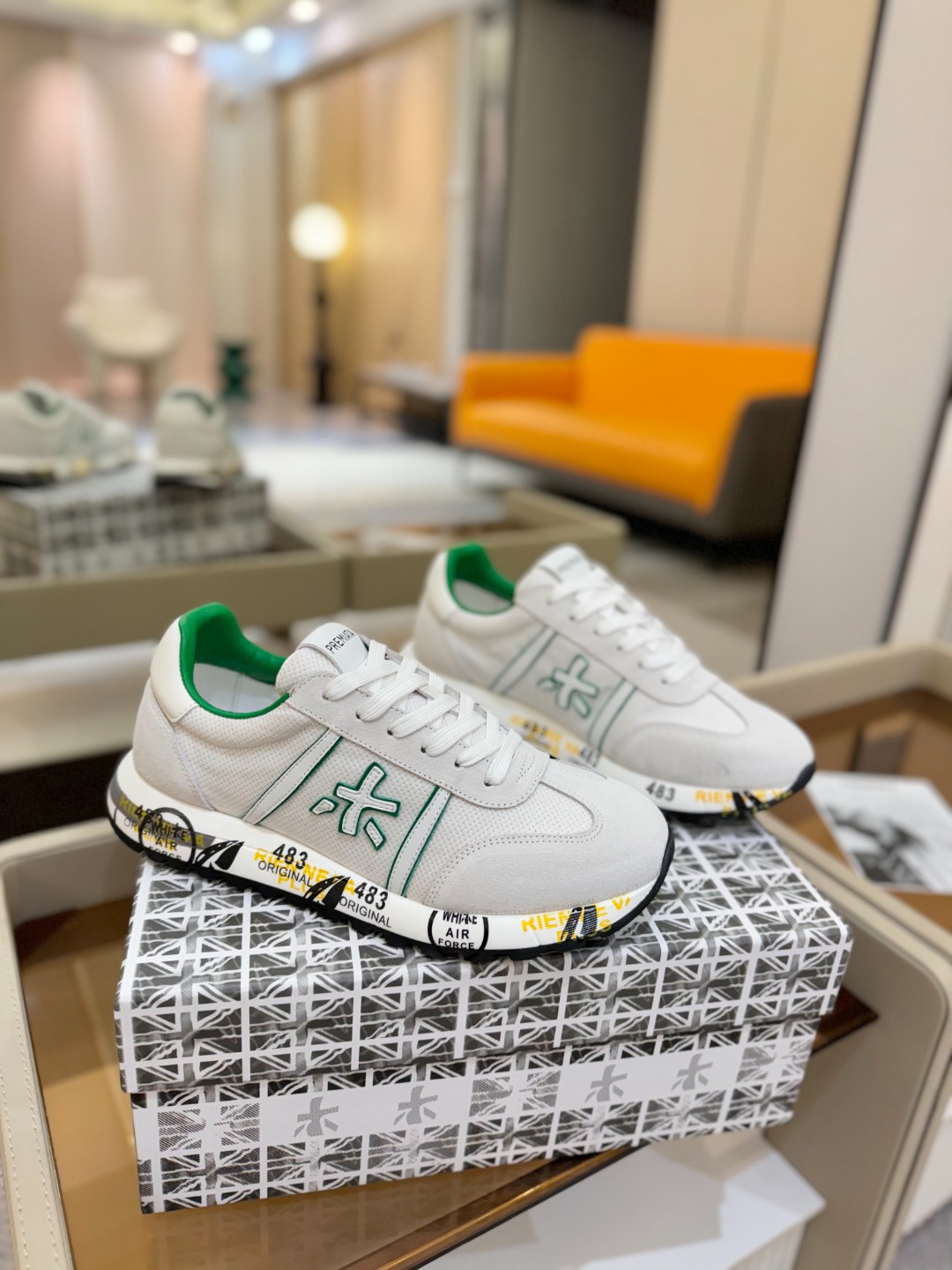 普瑞米亚达 Premiata Lander Trainers 兰诺系列米字低帮复古百搭 休闲训练运动鞋p