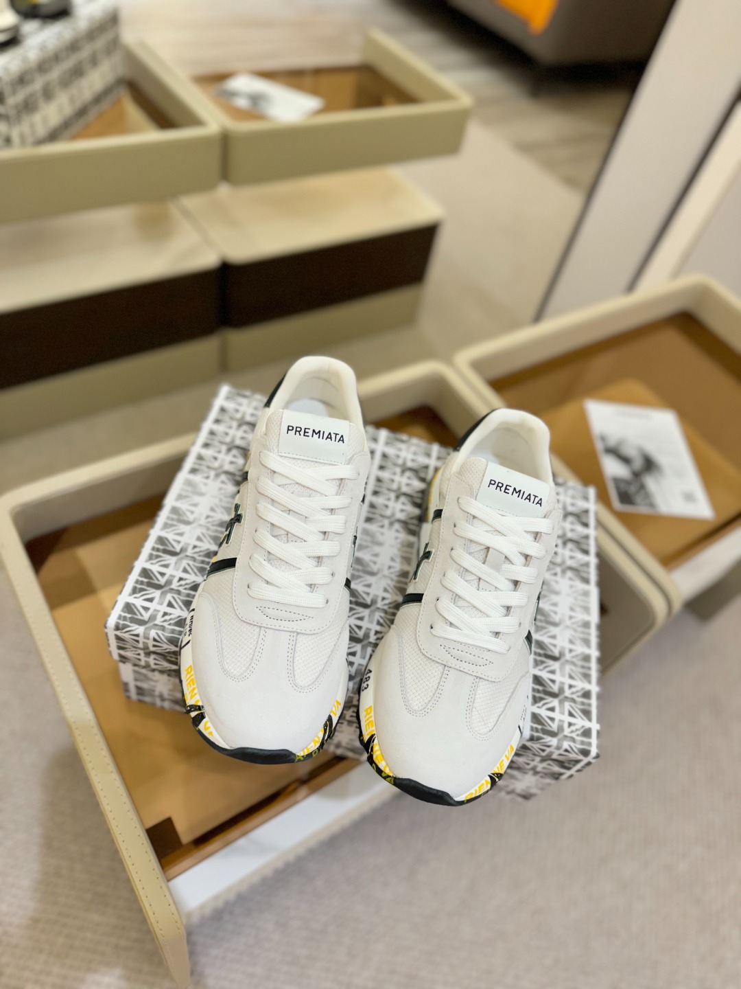 普瑞米亚达 Premiata Lander Trainers 兰诺系列米字低帮复古百搭 休闲训练运动鞋p