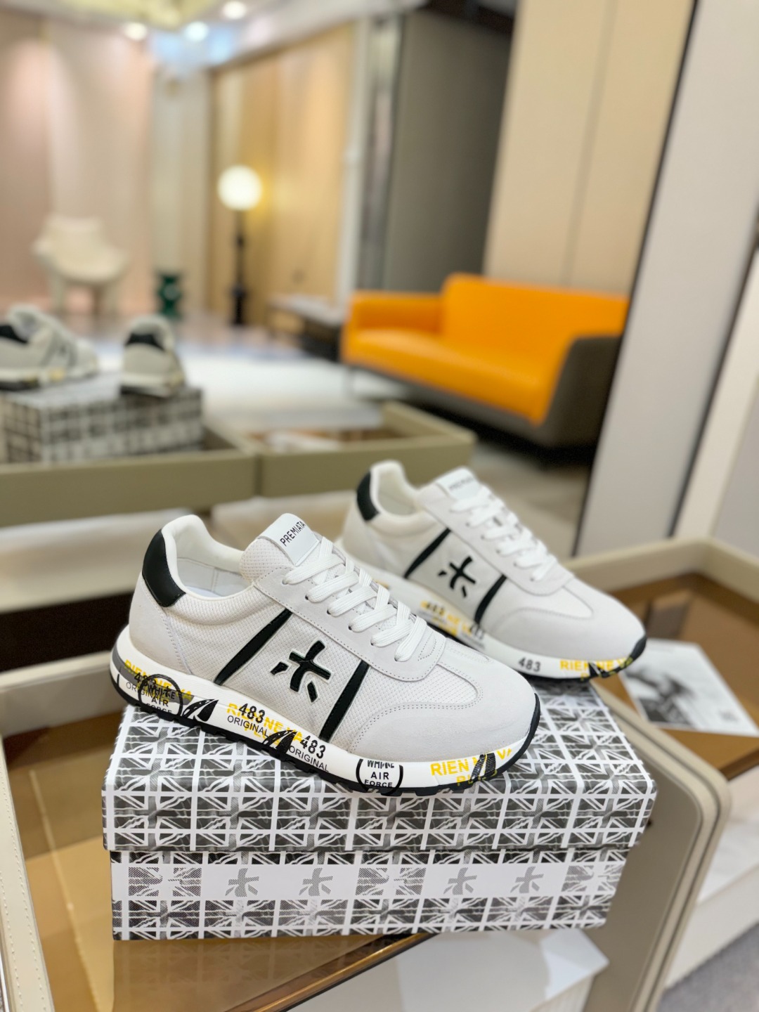 普瑞米亚达 Premiata Lander Trainers 兰诺系列米字低帮复古百搭 休闲训练运动鞋p