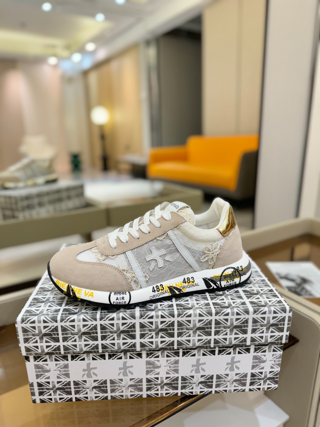 普瑞米亚达 Premiata Lander Trainers 兰诺系列米字低帮复古百搭 休闲训练运动鞋p