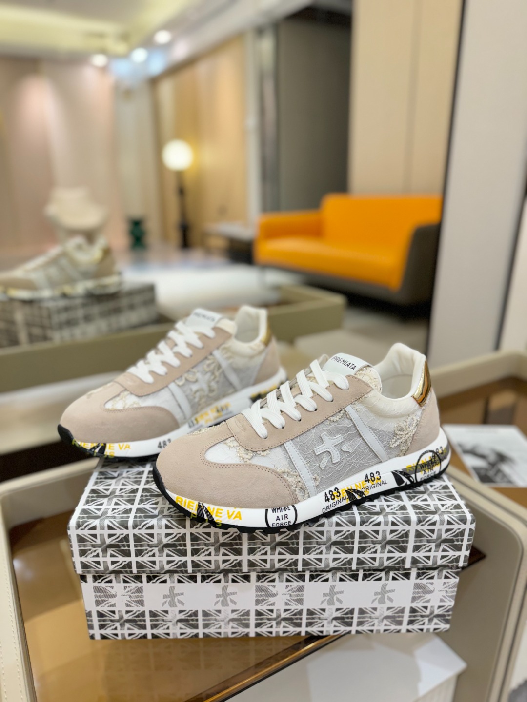 普瑞米亚达 Premiata Lander Trainers 兰诺系列米字低帮复古百搭 休闲训练运动鞋p