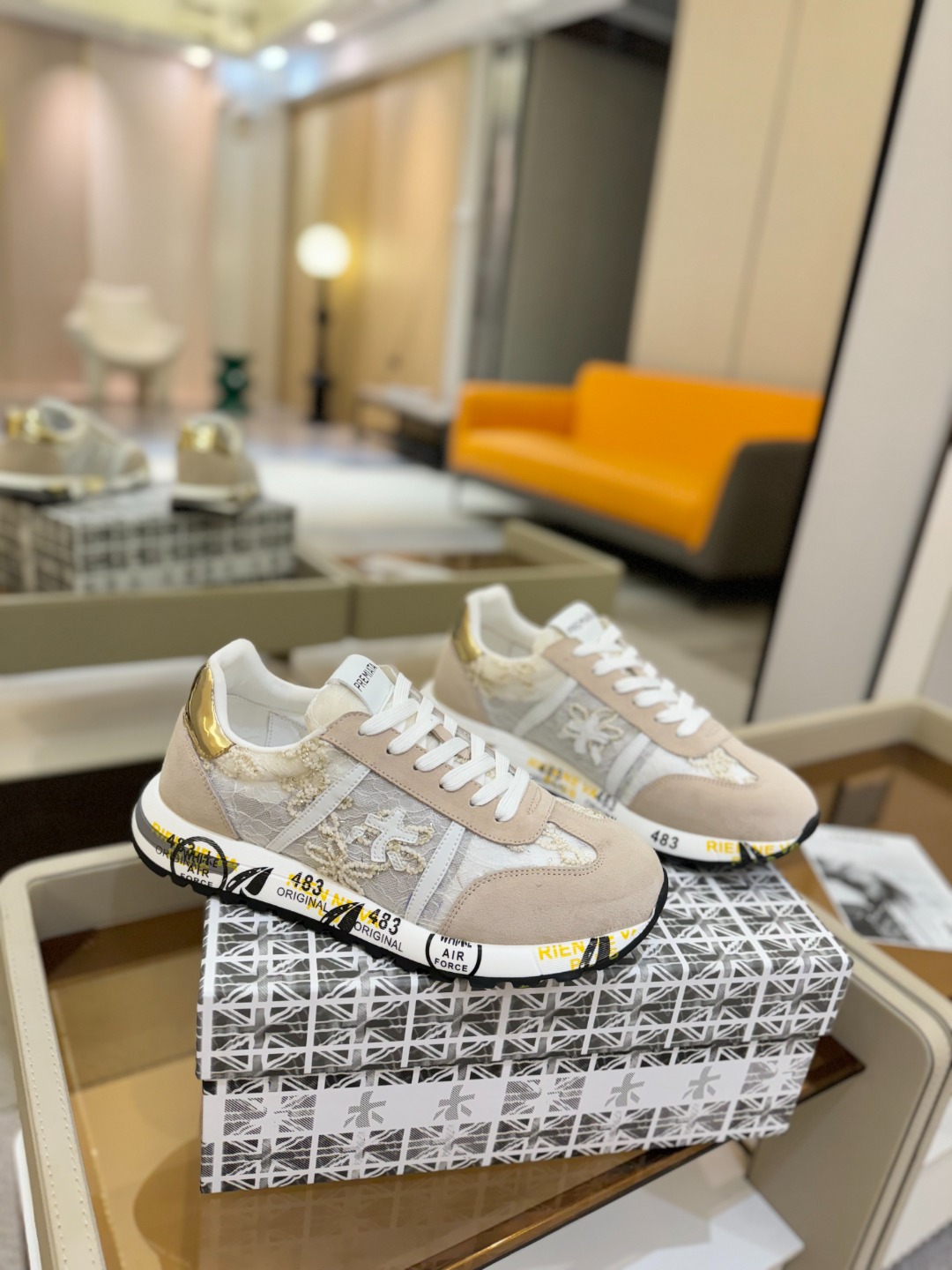 普瑞米亚达 Premiata Lander Trainers 兰诺系列米字低帮复古百搭 休闲训练运动鞋p