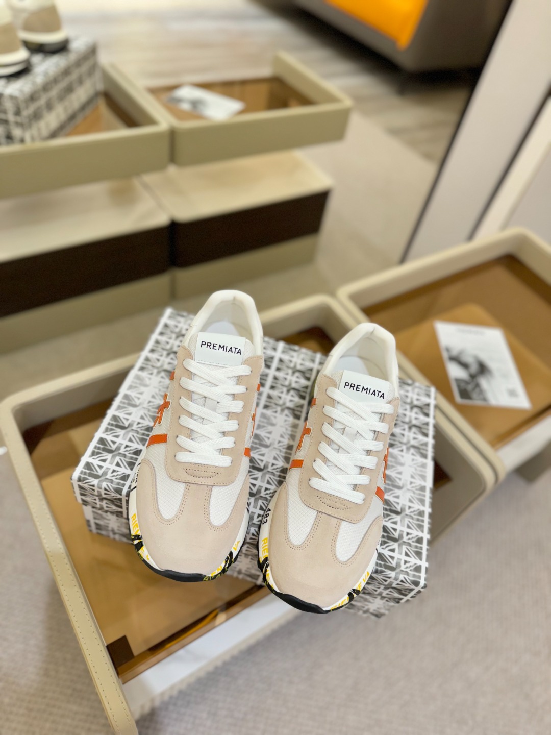 普瑞米亚达 Premiata Lander Trainers 兰诺系列米字低帮复古百搭 休闲训练运动鞋p