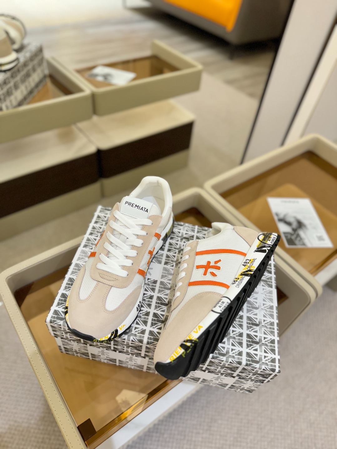 普瑞米亚达 Premiata Lander Trainers 兰诺系列米字低帮复古百搭 休闲训练运动鞋p