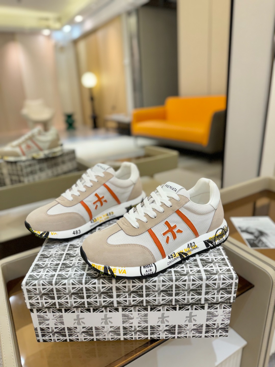 普瑞米亚达 Premiata Lander Trainers 兰诺系列米字低帮复古百搭 休闲训练运动鞋p