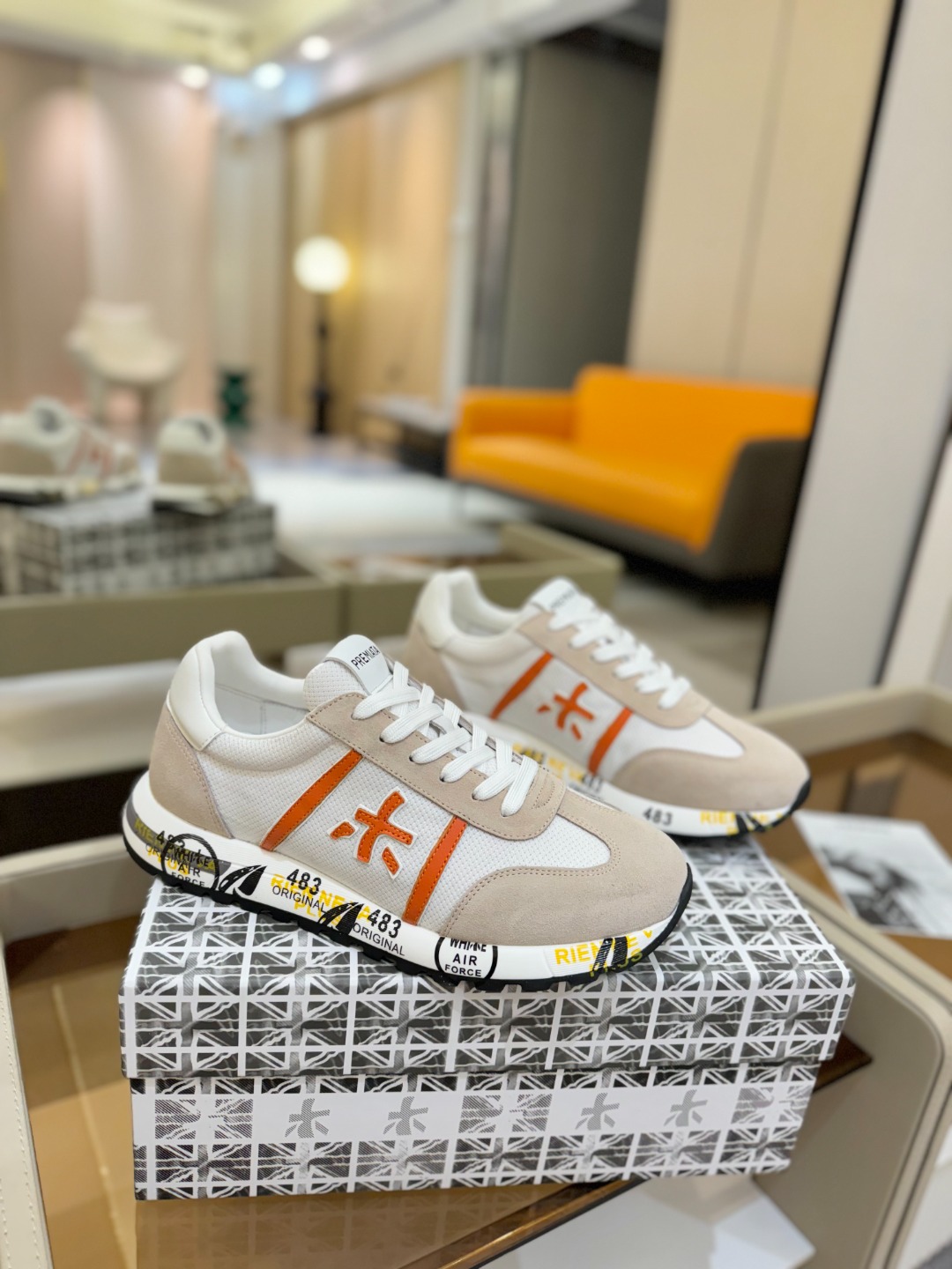 普瑞米亚达 Premiata Lander Trainers 兰诺系列米字低帮复古百搭 休闲训练运动鞋p