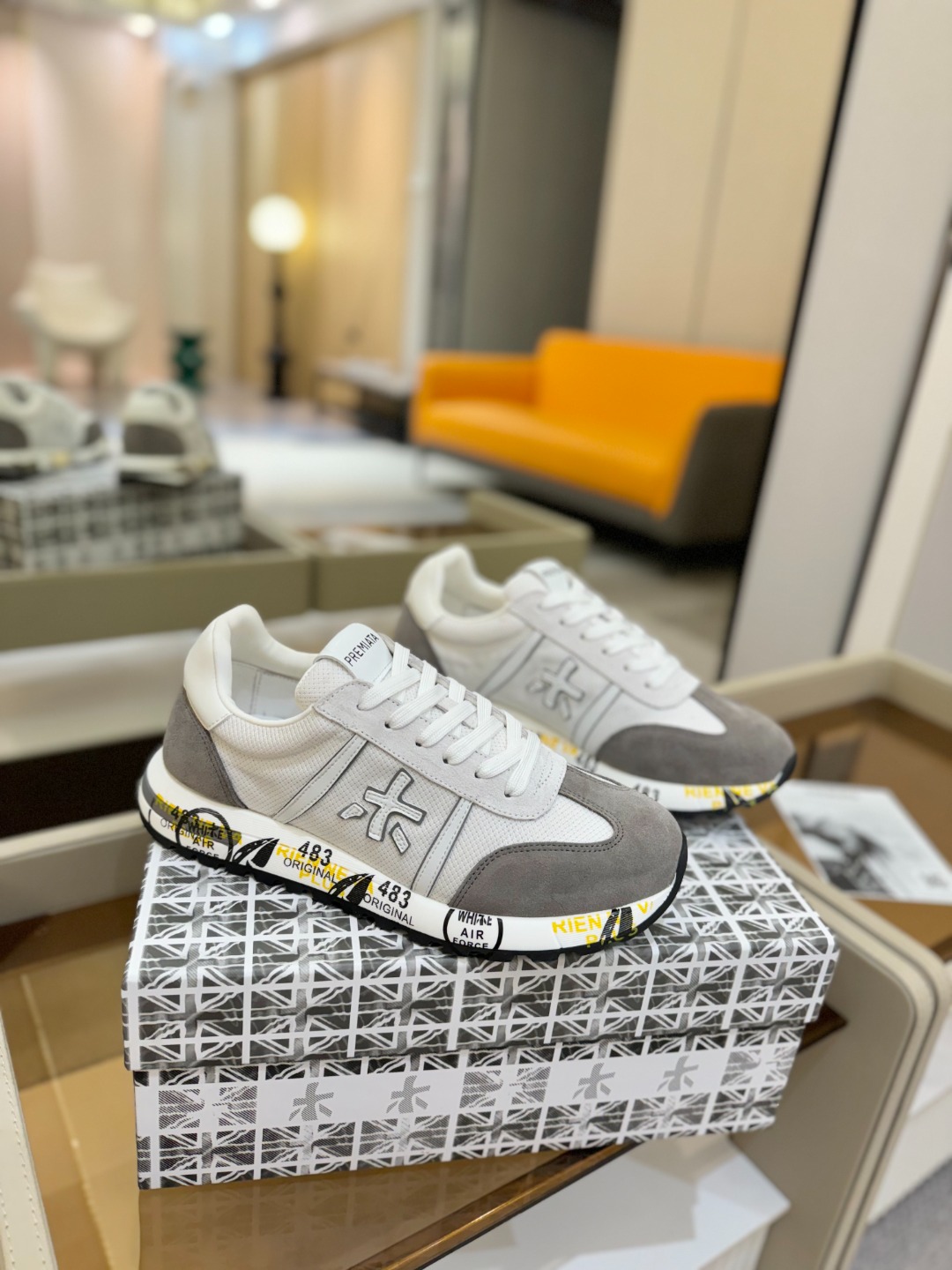 普瑞米亚达 Premiata Lander Trainers 兰诺系列米字低帮复古百搭 休闲训练运动鞋p