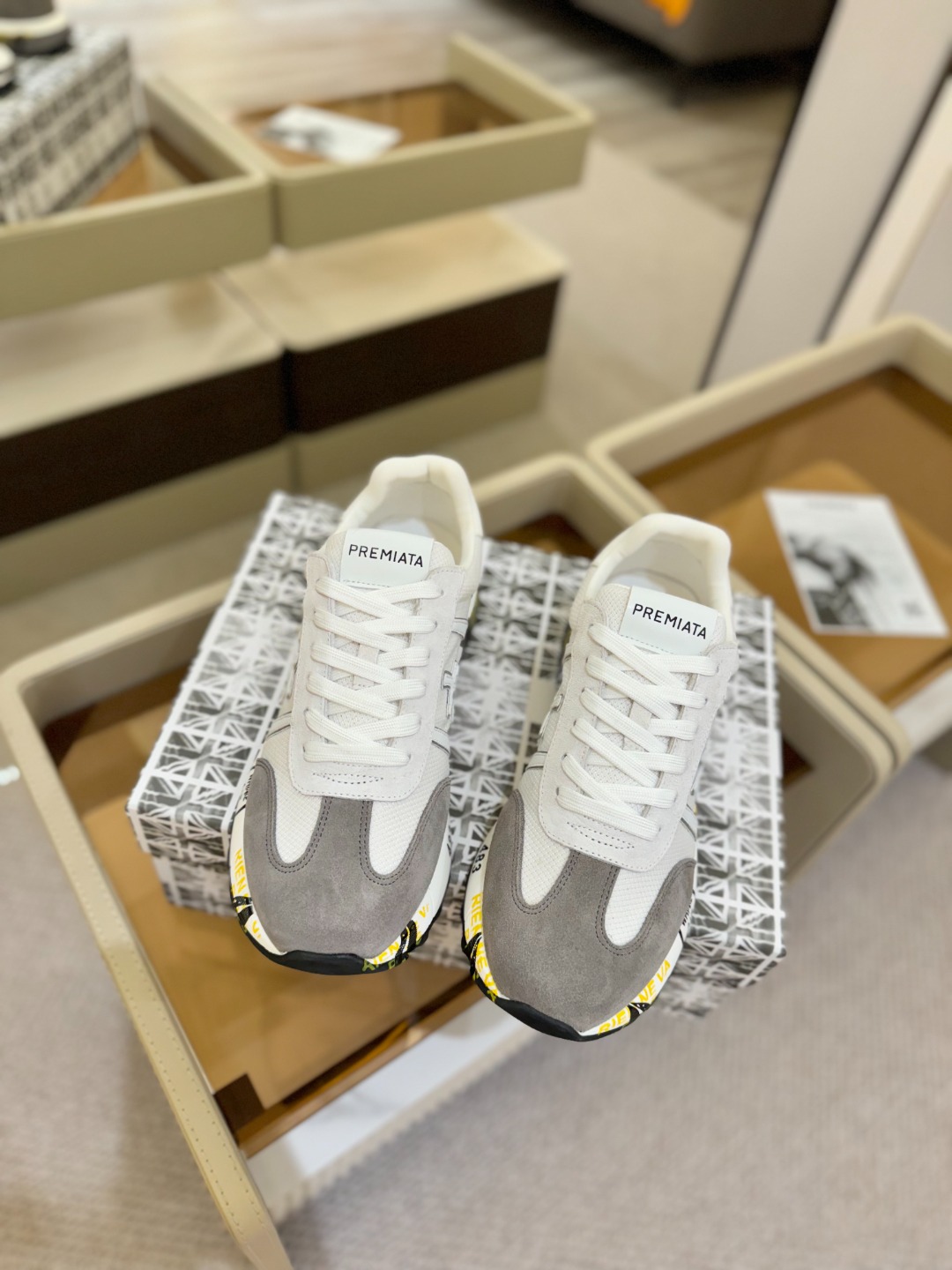 普瑞米亚达 Premiata Lander Trainers 兰诺系列米字低帮复古百搭 休闲训练运动鞋p