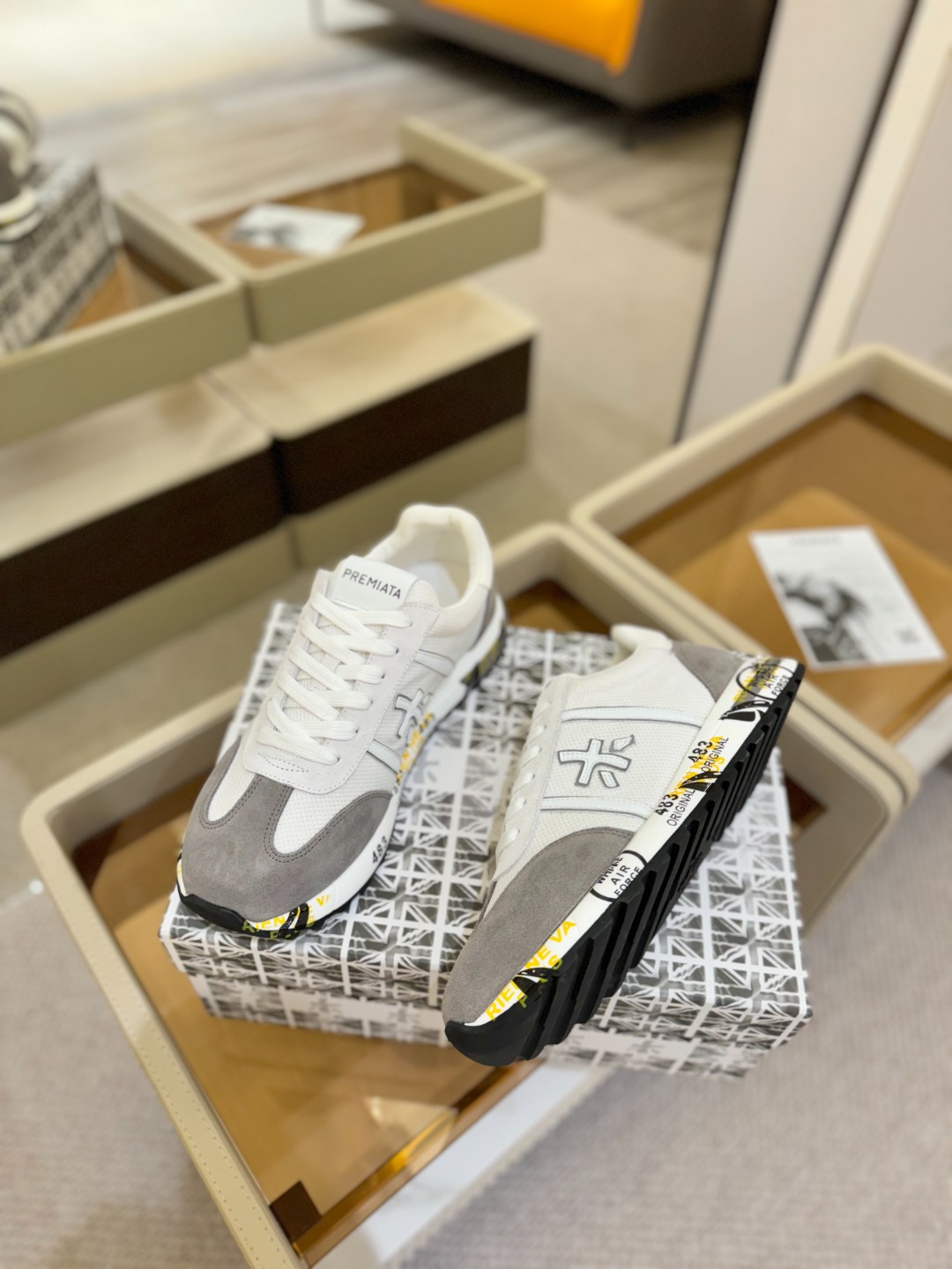 普瑞米亚达 Premiata Lander Trainers 兰诺系列米字低帮复古百搭 休闲训练运动鞋p