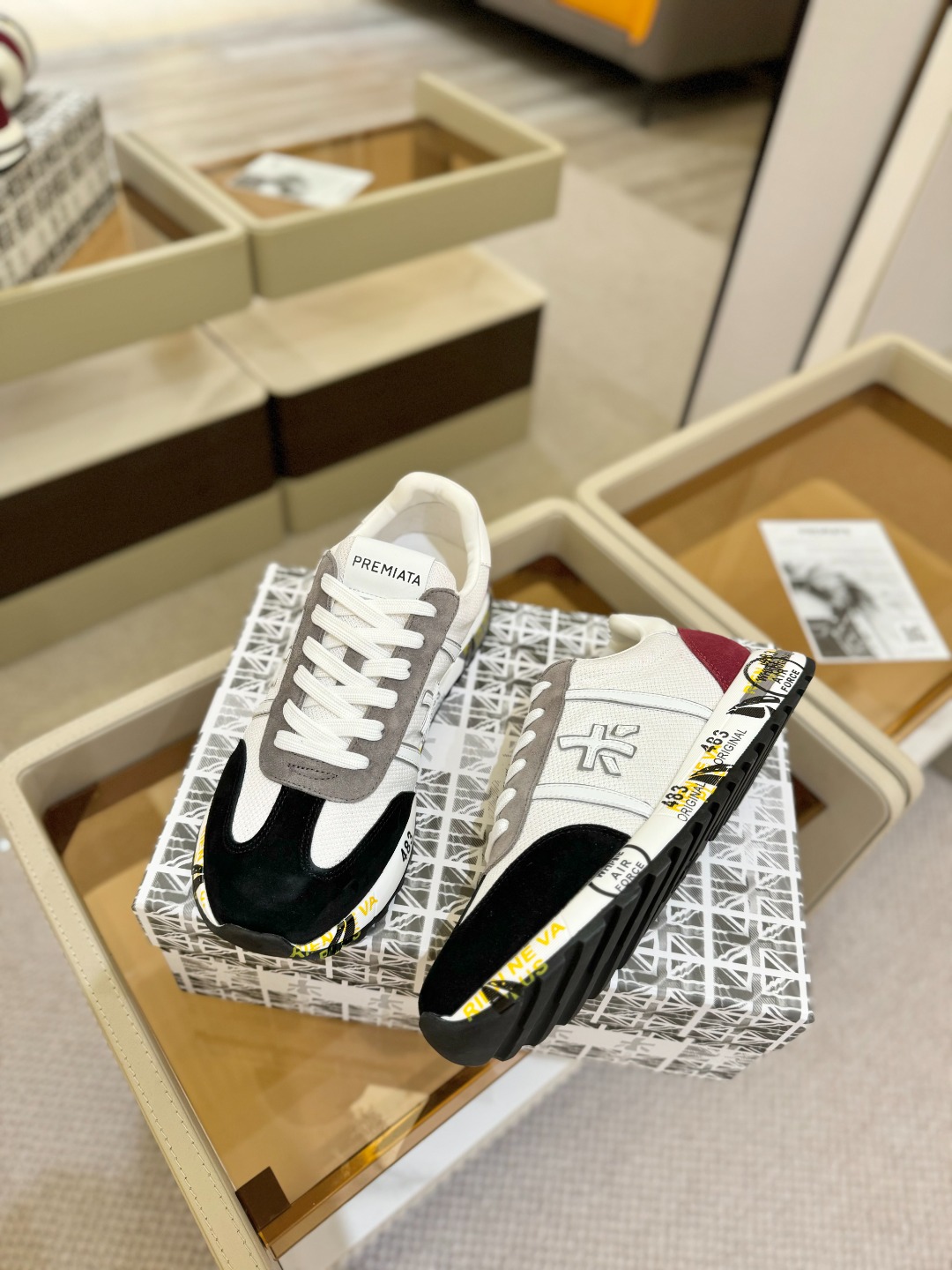 普瑞米亚达 Premiata Lander Trainers 兰诺系列米字低帮复古百搭 休闲训练运动鞋p