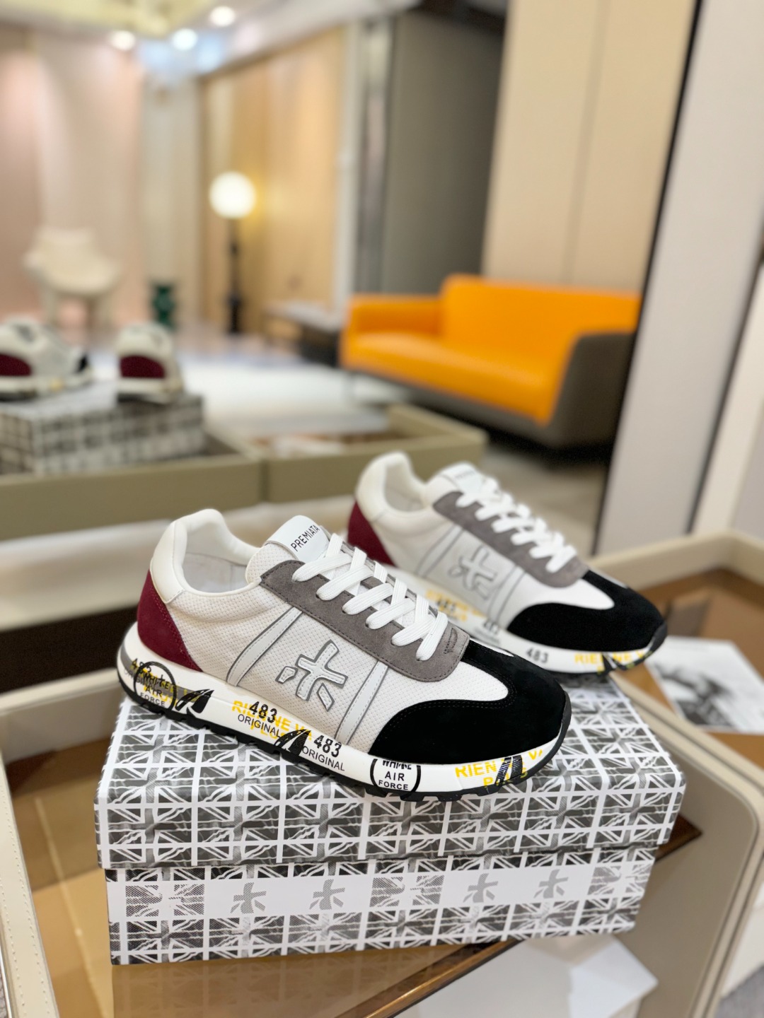 普瑞米亚达 Premiata Lander Trainers 兰诺系列米字低帮复古百搭 休闲训练运动鞋p