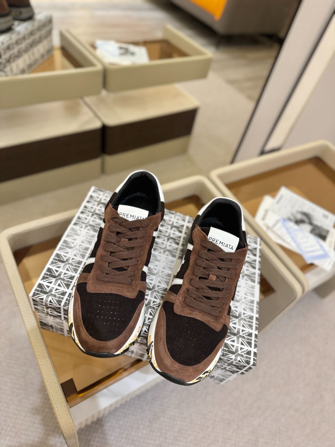 普瑞米亚达 Premiata Lander Trainers 兰诺系列米字低帮复古百搭 休闲训练运动鞋p