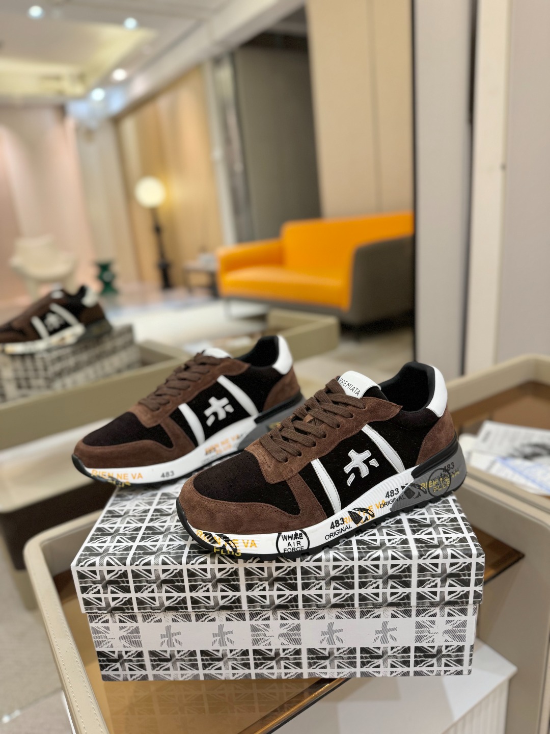 普瑞米亚达 Premiata Lander Trainers 兰诺系列米字低帮复古百搭 休闲训练运动鞋p