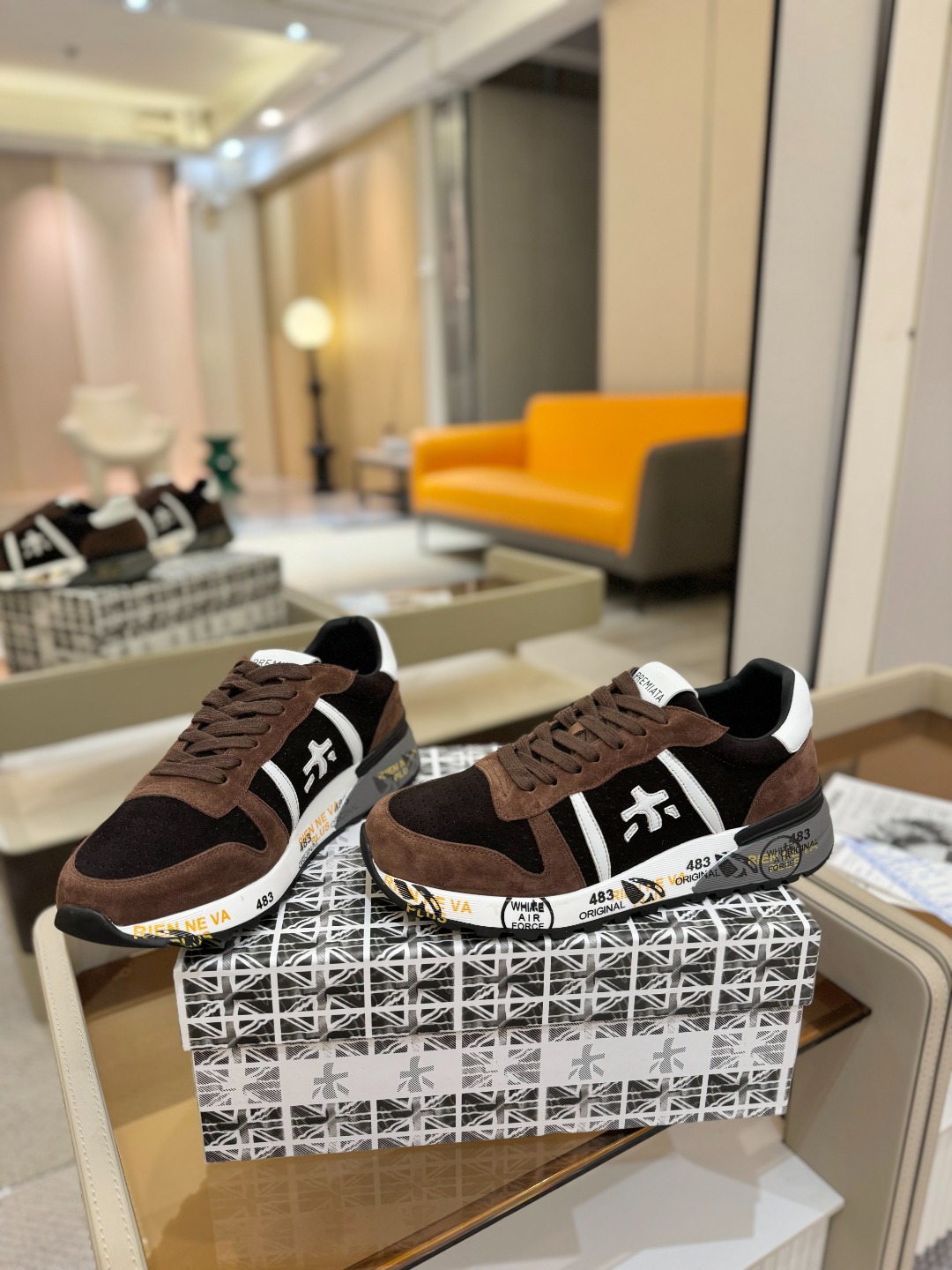 普瑞米亚达 Premiata Lander Trainers 兰诺系列米字低帮复古百搭 休闲训练运动鞋p