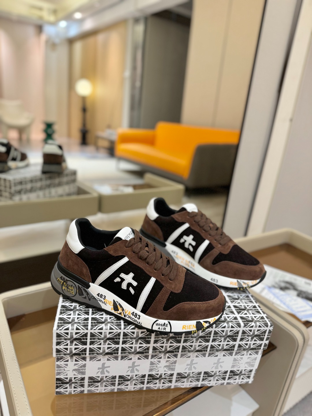 普瑞米亚达 Premiata Lander Trainers 兰诺系列米字低帮复古百搭 休闲训练运动鞋p