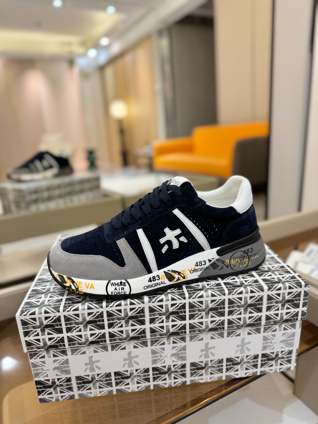 普瑞米亚达 Premiata Lander Trainers 兰诺系列米字低帮复古百搭 休闲训练运动鞋p