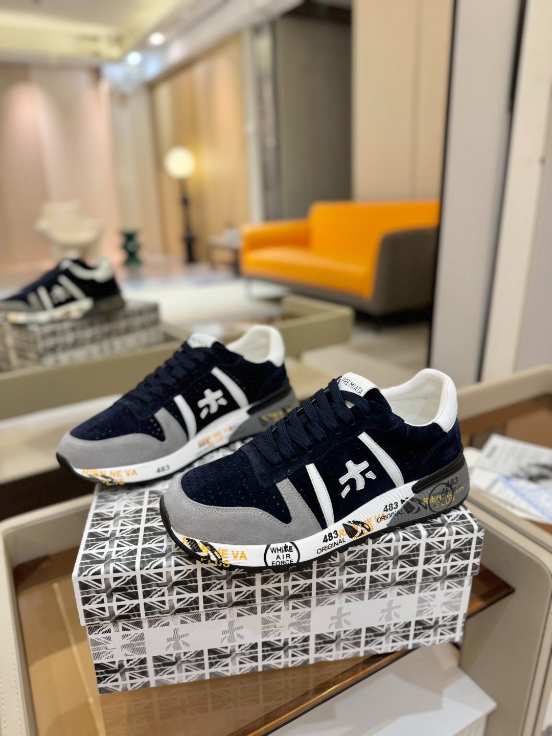 普瑞米亚达 Premiata Lander Trainers 兰诺系列米字低帮复古百搭 休闲训练运动鞋p