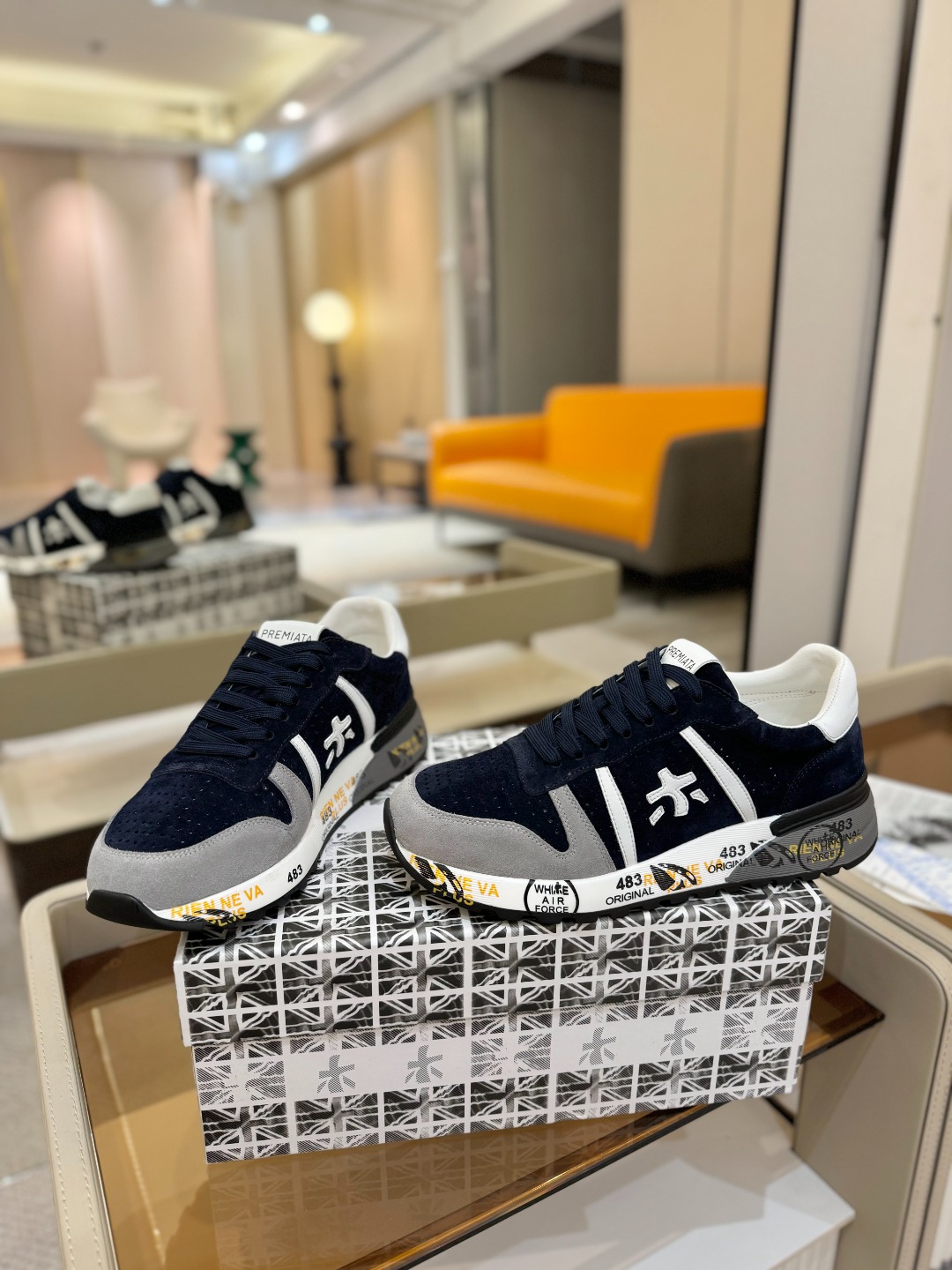 普瑞米亚达 Premiata Lander Trainers 兰诺系列米字低帮复古百搭 休闲训练运动鞋p