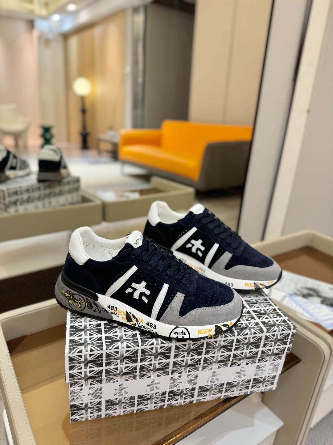 普瑞米亚达 Premiata Lander Trainers 兰诺系列米字低帮复古百搭 休闲训练运动鞋p