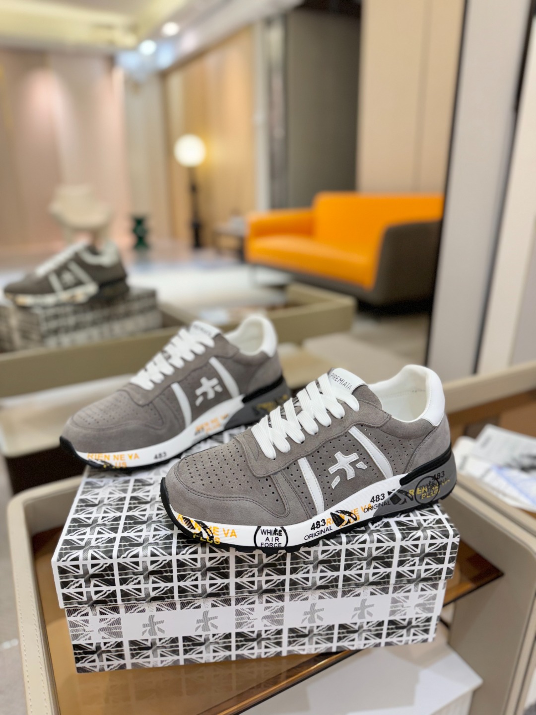 普瑞米亚达 Premiata Lander Trainers 兰诺系列米字低帮复古百搭 休闲训练运动鞋p