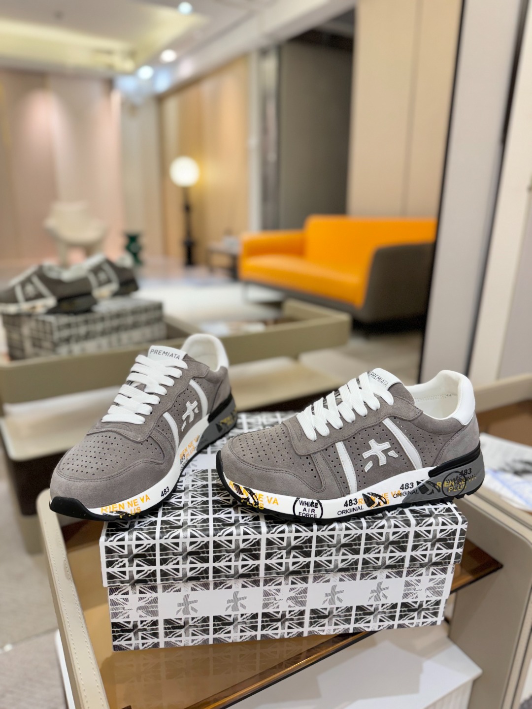 普瑞米亚达 Premiata Lander Trainers 兰诺系列米字低帮复古百搭 休闲训练运动鞋p