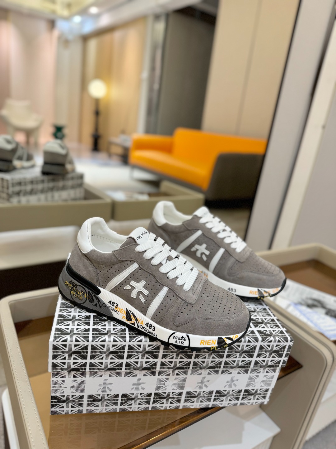 普瑞米亚达 Premiata Lander Trainers 兰诺系列米字低帮复古百搭 休闲训练运动鞋p