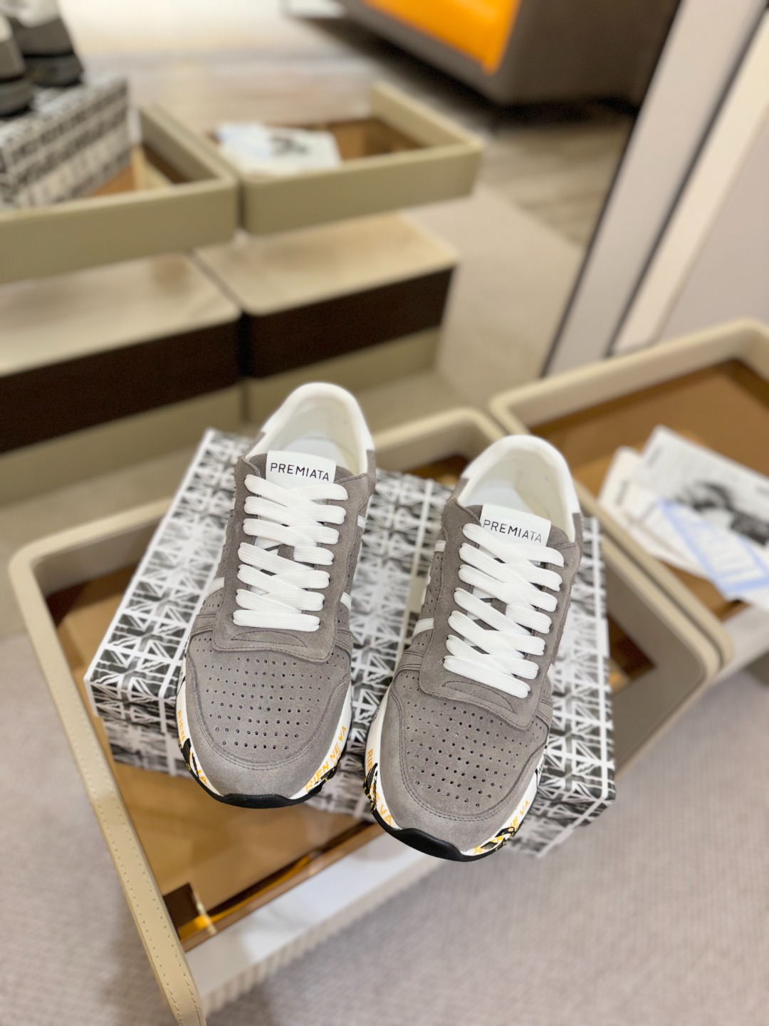 普瑞米亚达 Premiata Lander Trainers 兰诺系列米字低帮复古百搭 休闲训练运动鞋p