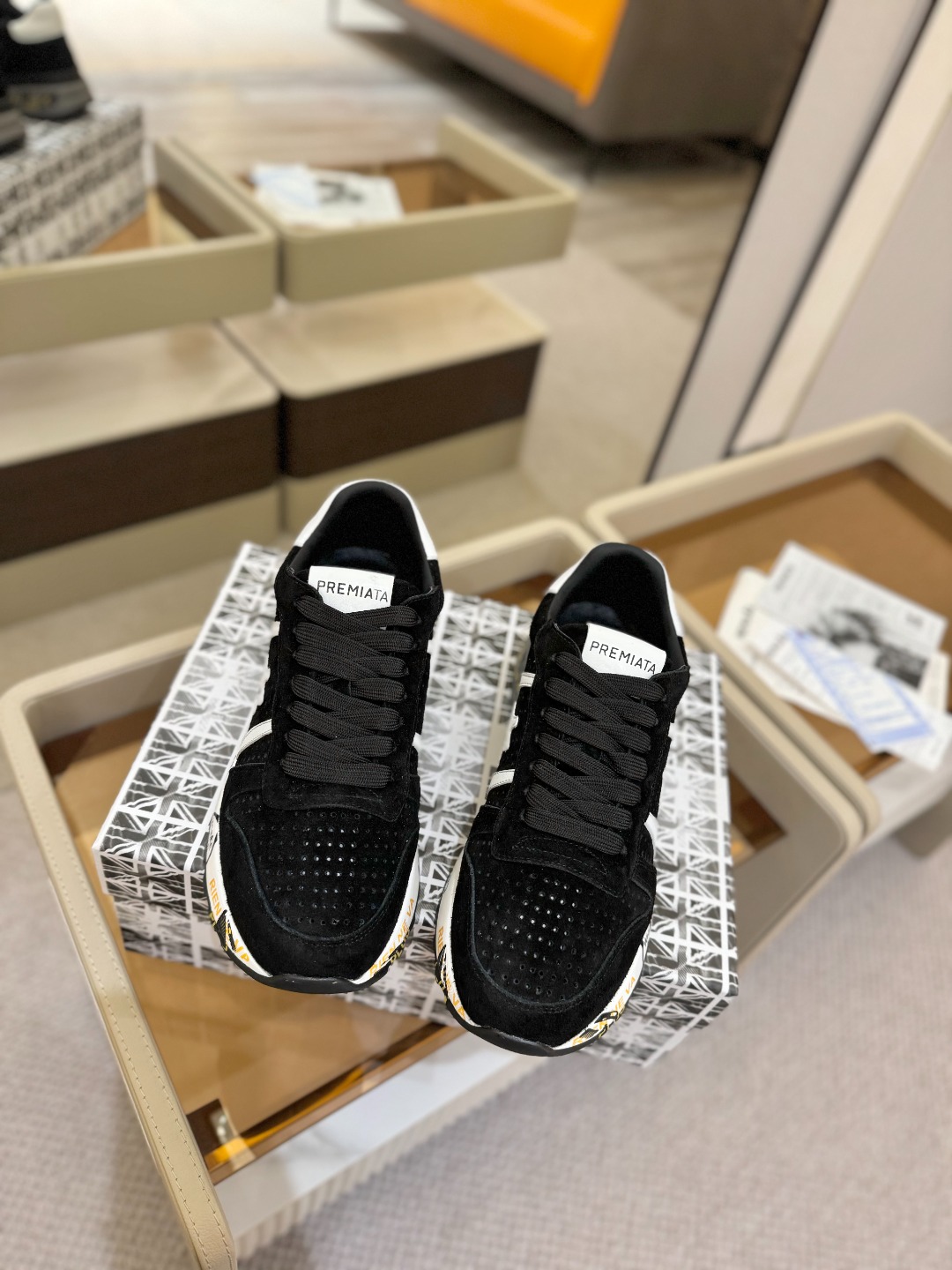 普瑞米亚达 Premiata Lander Trainers 兰诺系列米字低帮复古百搭 休闲训练运动鞋p