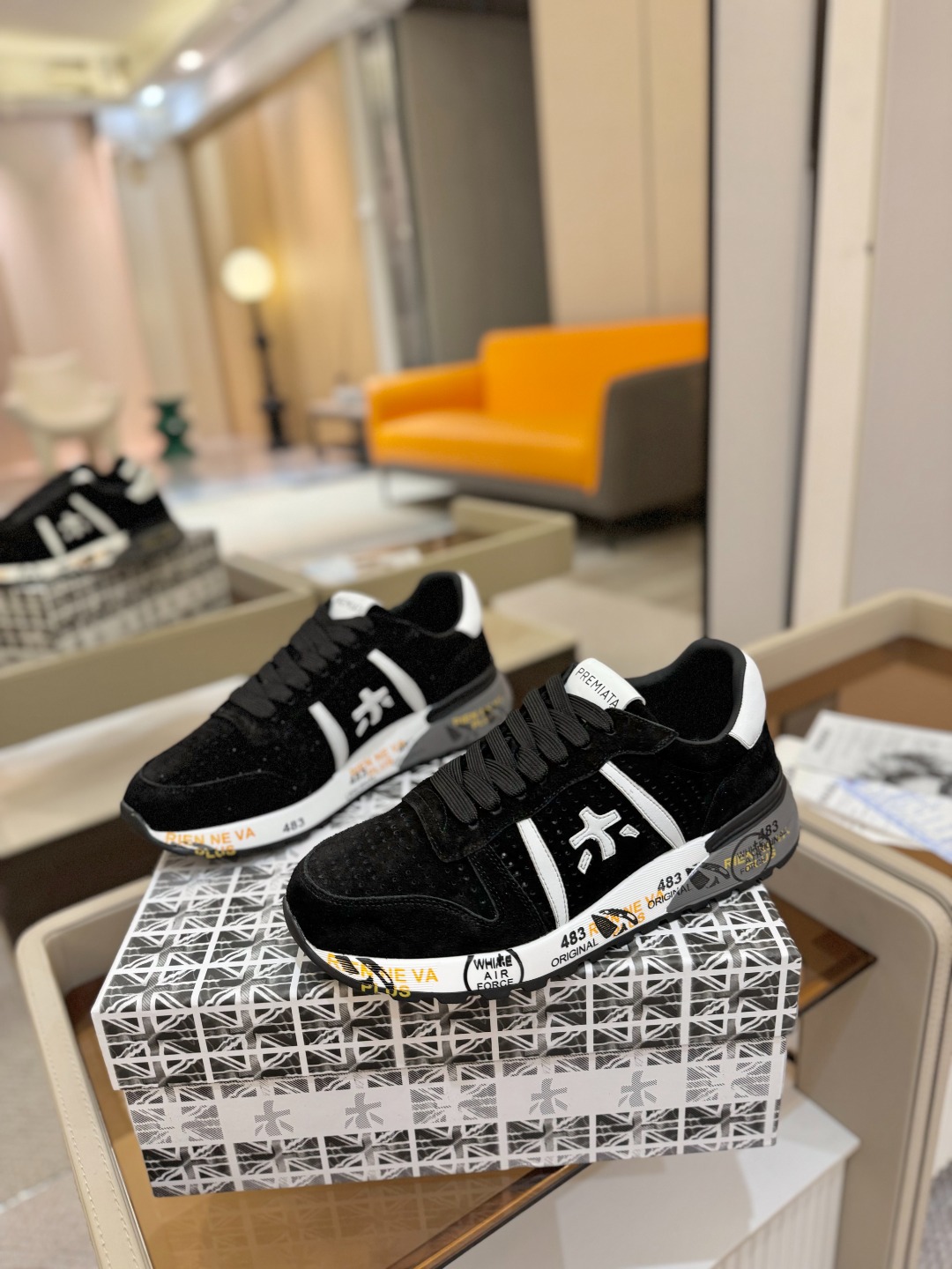 普瑞米亚达 Premiata Lander Trainers 兰诺系列米字低帮复古百搭 休闲训练运动鞋p